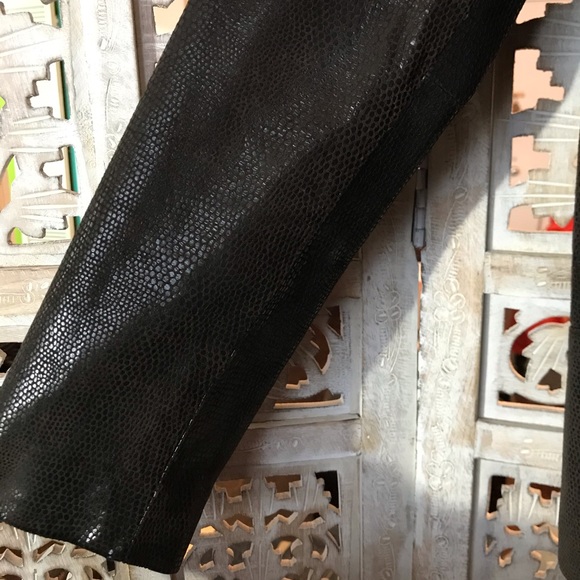 Alfani Brown Serpent Print Suede Leather Jacket M - Picture 8 of 10